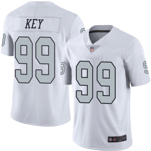 Men Oakland Raiders Limited White Arden Key Jersey NFL Football #99 Rush Vapor Untouchable Jersey